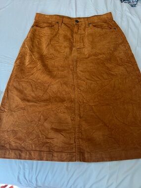 St. John's Bay Rust Orange A-Line Corduroy Skirt